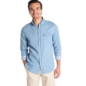 Vineyard Vines Men's Lightkeeper Denim Slim Crosby Button-Down Shirt. Size XL